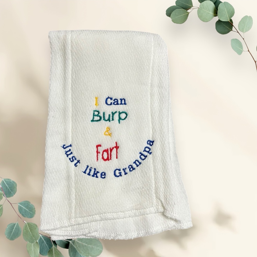 Handmade Funny Grandpa Bib and Burp Cloth set - Picture 3 of 12